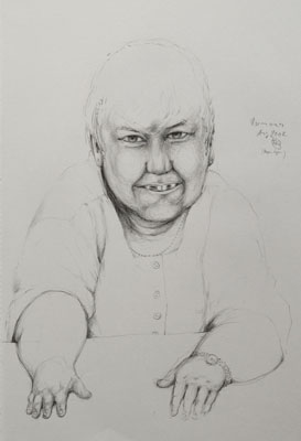 Zeichnung 'Ramona I', Serie 'Menschen hinter dem Regenbogen', 2002