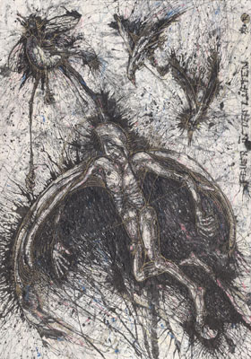Zeichnung 'Feuer in den Lüften', 1990